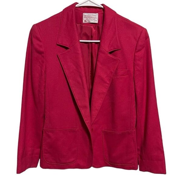 Pendleton- Women’s Hot Pink 100% Virgin Wool Blazer Jacket, SIze 8 PETITE - Picture 15 of 15